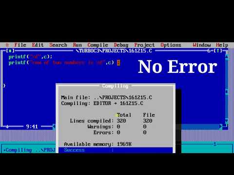 How to print SUM of two numbers by using VARIABLE COMPUTING in C Language on Turbo C++