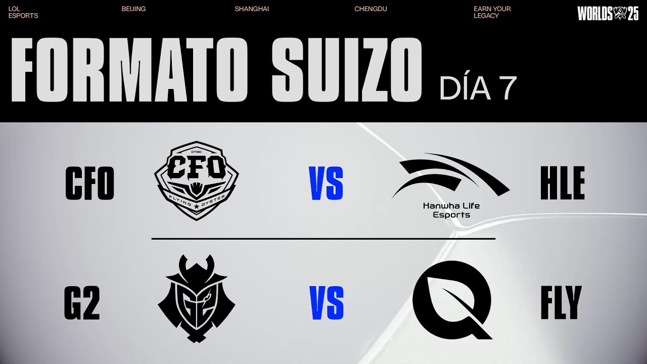 CFO vs HLE | G2 vs FLY | WORLDS 2025 | Formato Suizo | Día 7