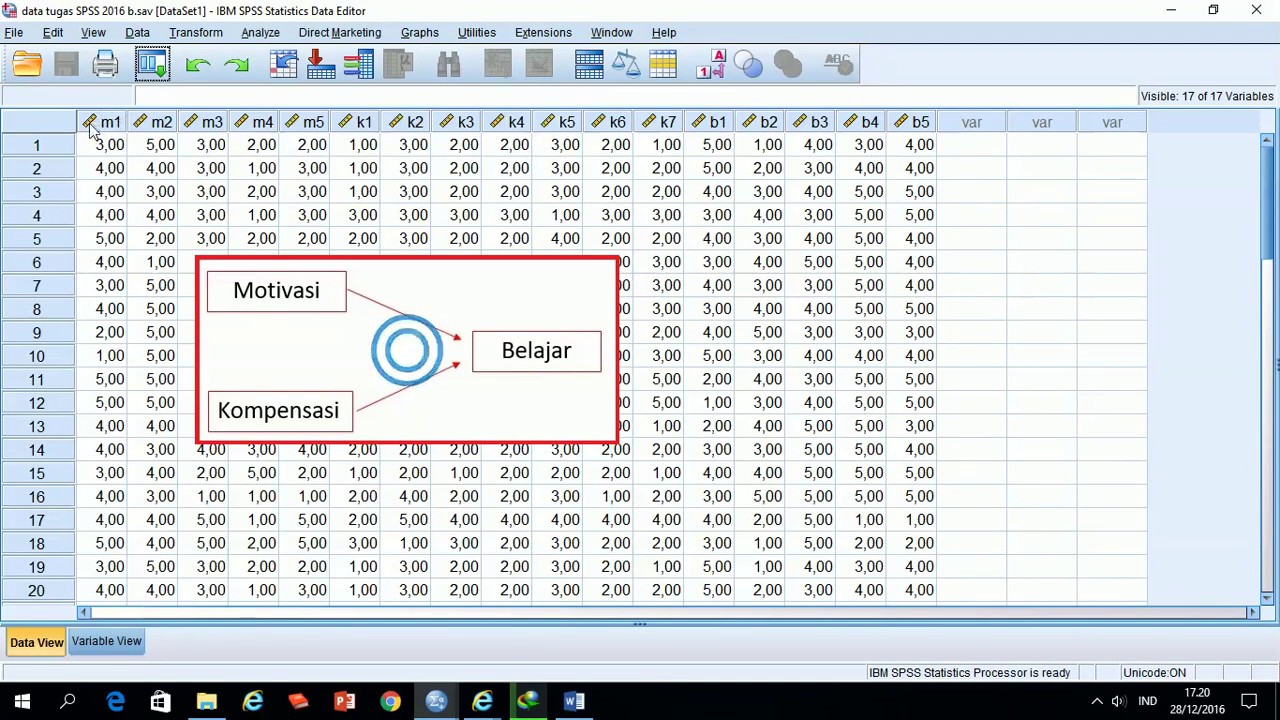 uji validitas 1 dengan SPSS 