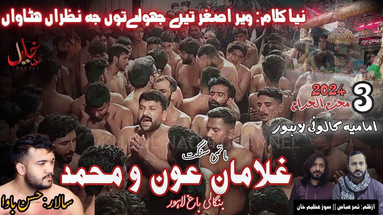 New Noha | Veer Asghar Teray Jhoolay | 3 Muharram 2024 | Gulaman E Aun o Muhammad Bangali Bagh LHR