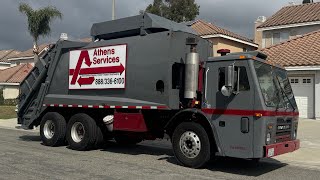Athens Services Rear Load Garbage Truck on Bulky Items 