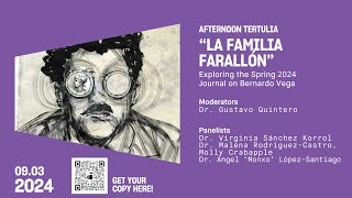 Afternoon Tertulia: “La familia Farallón” – Exploring the Spring 2024 Journal on Bernardo Vega