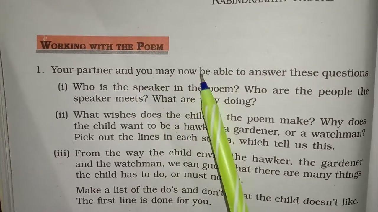 Vocation Question Answers NCERT Class 6 English Poem Honeysuckle