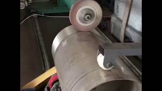 Stainless steel tank/shell container polishing machine with long shaft