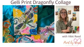 Gelli Print Dragonfly Collage
