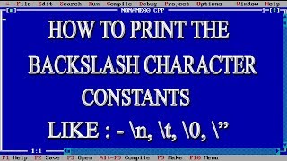 How to print the backslash character constant in programming in c