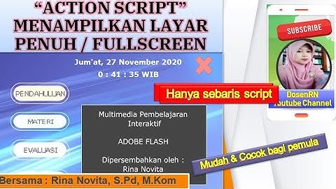 Tutorial Menampilkan Layar Penuh Pada Adobe Flash || Menampilkan Layar Fullscreen Pada Adobe Flash