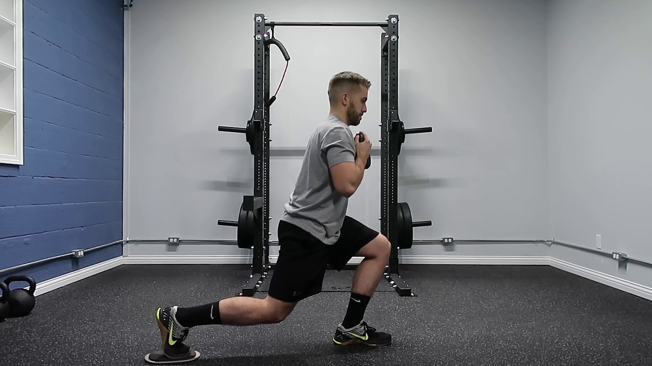 Goblet Slideboard lunge - YouTube