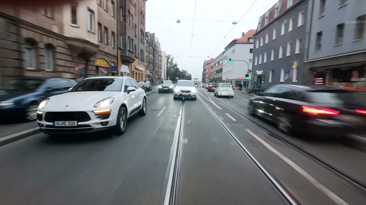 Straßenbahn Linie 4 Nürnberg,  Nürnberg Am Wegfeld  -  Nürnberg Gibitzenhof.