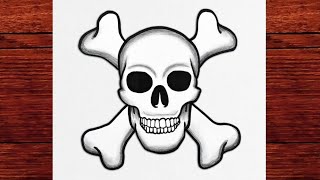 Skull & Crossbones Drawing Easy Simple Pirate Skull Sketch Tutorial screenshot 1