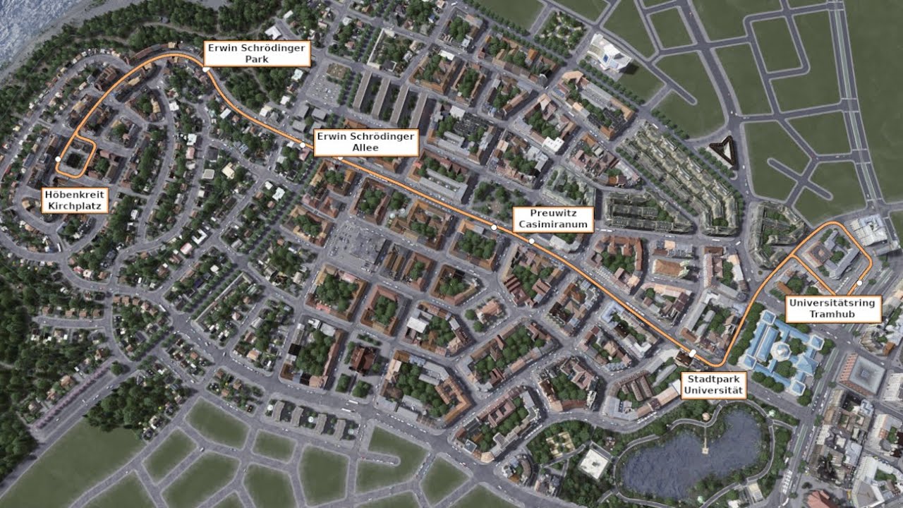 1st person Tramride with Line 34 Universitätsring - Höbenkreit