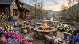 Spring Morning by the Fire Pit | 3 Hours of Crackling Fire, Soft Breeze & Relaxing Music screenshot 2