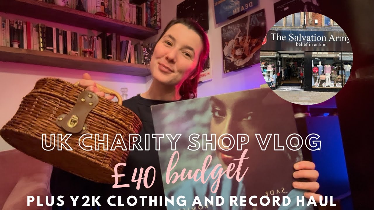 CHARITY SHOP VLOG UK £40 BUDGET | Plus Y2K Clothing & Records Haul ❄️👗