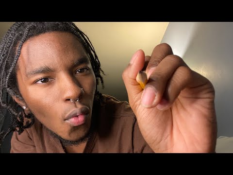 ASMR weird boy asks to draw on your face really fast (close chaotic triggers, playful)