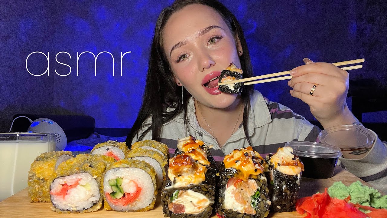 АСМР мукбанг роллы ✨ / болталка треш история 👀