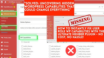 #ultimatememberplugin Set Wp Capabilities Error User Role  Fix Easy Fast Free