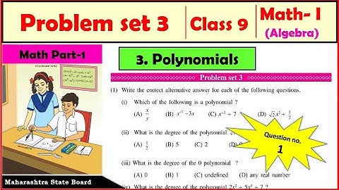 Problem set 3 class 9 Maths Part 1 | Chapter 3 Polynomials Standard 9 Algeria |Maharashtra Board