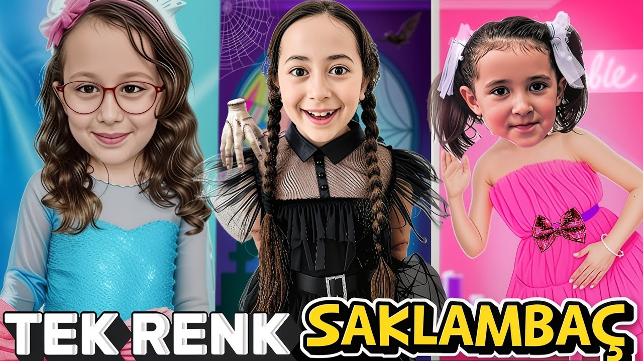 ESMA BAHAR ve BANU ALYA TEK RENK SAKLAMBAÇ OYNADI !! WEDNESDAY BARBİE VE FROZEN