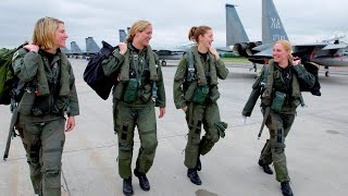 Female Fighter Pilots Fly F-15 Strike Eagle, U.s. Air Force