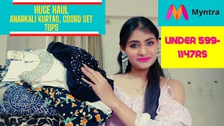 **HUGE** MYNTRA HAUL   | TOPS, ANARKALI KURTAS, DRESS & PALAZZO | PARU'S STYLE CORNER 