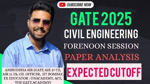 GATE 2025 Paper Analysis : Civil Engineering : Forenoon Session : Expected Cutoff #gate2025 #civil
