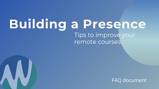 FAQ Document (Building a Presence)