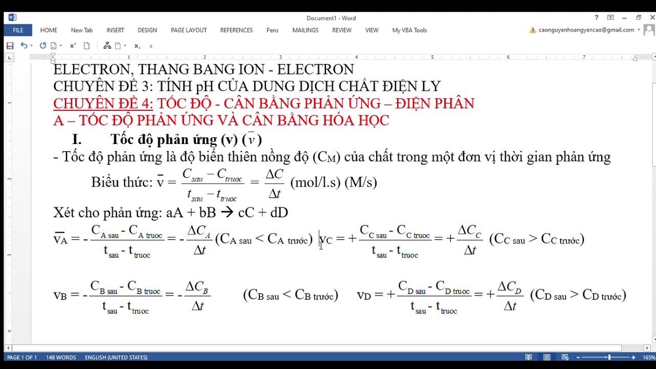 Hóa 10 - chuyên đề tốc độ phản ứng cân bằng hóa học
