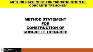 Method Statement for Construction of Concrete Trenches