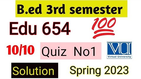 Edu 654 Quiz 1 spring 2023 solution B.ed