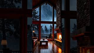 Midnight Cabin Rain &amp; Thunder ASMR ⛈️🏠 #shorts  #asmr