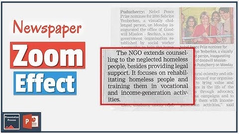 Zoom Effect in PowerPoint 2016 (Newspaper Article)