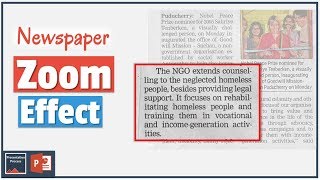 Zoom Effect in PowerPoint 2016 (Newspaper Article)