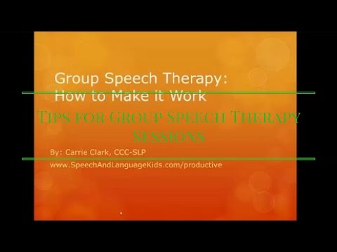 वीडियो: स्पीच थेरेपी ग्रुप में कैसे शामिल हों