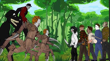 IT Pennywise Team VS Jeff The Leatherface,FreddyKrueger, Michael Myers,Jason | Dc2 Animation