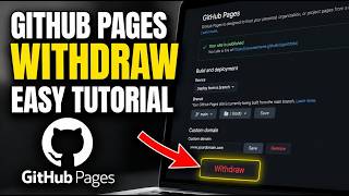 How to withdraw using GitHub Pages branding for a portfolio site - Easy Tutorial
