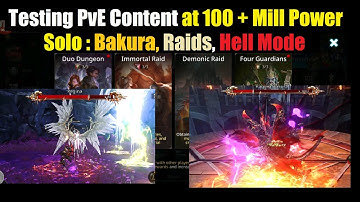 Darkness Rises 100+ Million Power PvE Solo Test: Bakura, Raids, Hell Mode