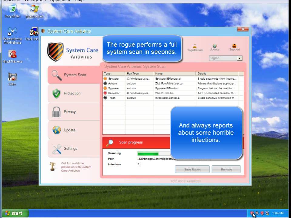 Malwarebytes how to remove system care antivirus rogue youtube