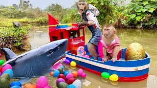 Farmer Bim Bim And Baby Monkey Obi Go On A Boat To Harvest Rainbow Eggs For A Surprise
