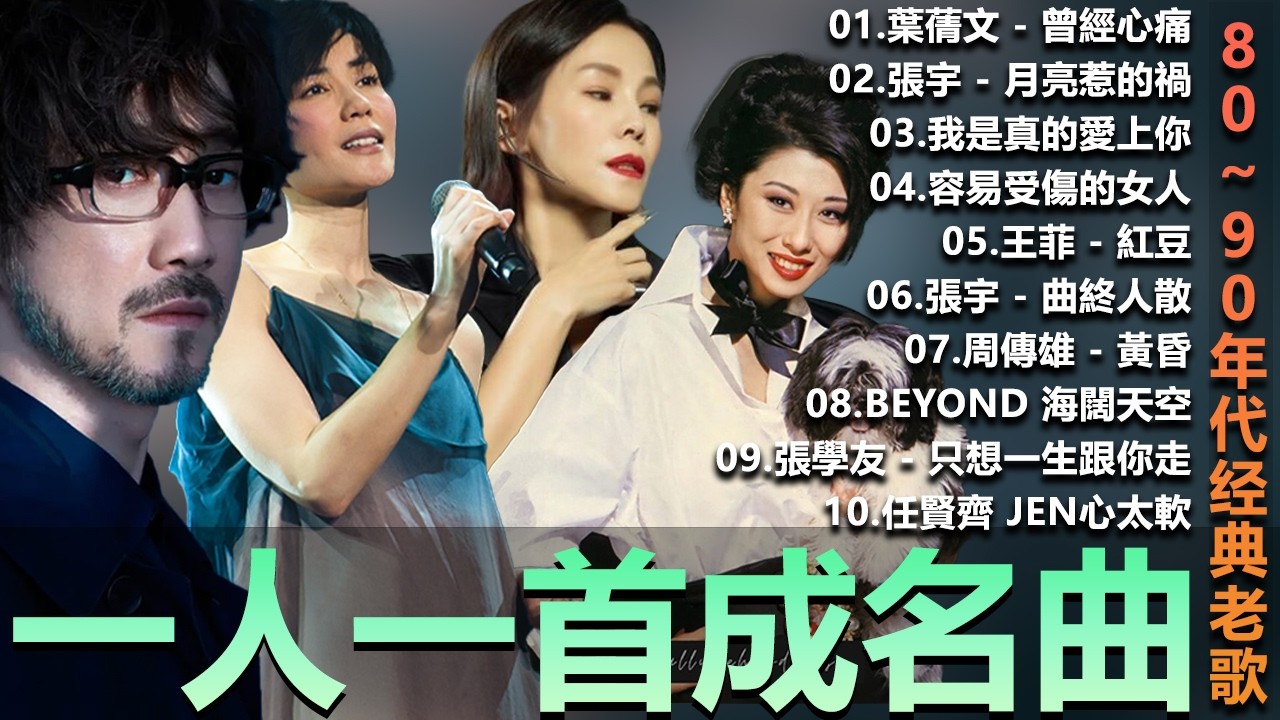 🎧80、90年代经典老歌尽在 经典老歌500首  一人一首成名曲 🎧彭佳慧 - 相見恨晚 ,  BeYond  王菲...  葉蒨文 - 曾經心痛・張宇 - 月亮惹的禍｜王菲 - 紅豆【洗腦神曲推薦】