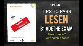 HOW TO PASS LESEN SECTION | B1 GOETHE EXAM PREPARATION | TIPS TRICKS AND RESOURCES | SAMPLE PAPER