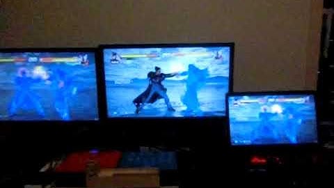Tekken 7 PC (left) vs PS4 (centre) VSync on 1.10 input lag