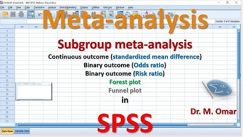 Subgroup meta analysis  mean difference binary outcome odds risk ratio funnel forest plot in SPSS
