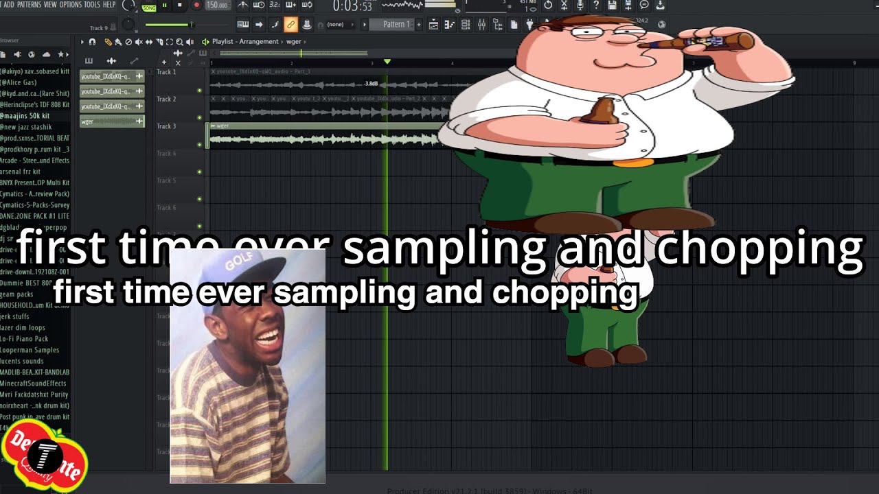 sampling and chopping for the first time in a beat - YouTube