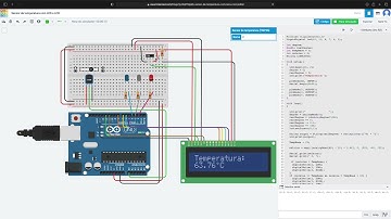 Sensor de temperatura com LEDs e leitor LCD - Tinkercad