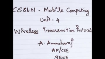 Mobile Computing - Wireless Transaction Protocol - unit-4