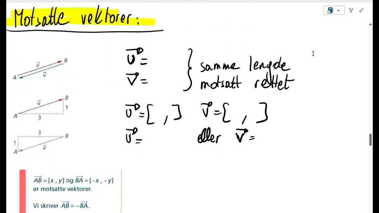 Matematikk R1   6A Hva er en vektor del 2