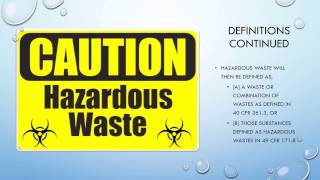 Hazardous Waste Operations in the US
