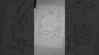 Aesthetic Mushroom Coloring Pages for Adults Printable #shorts #printablecoloringpages