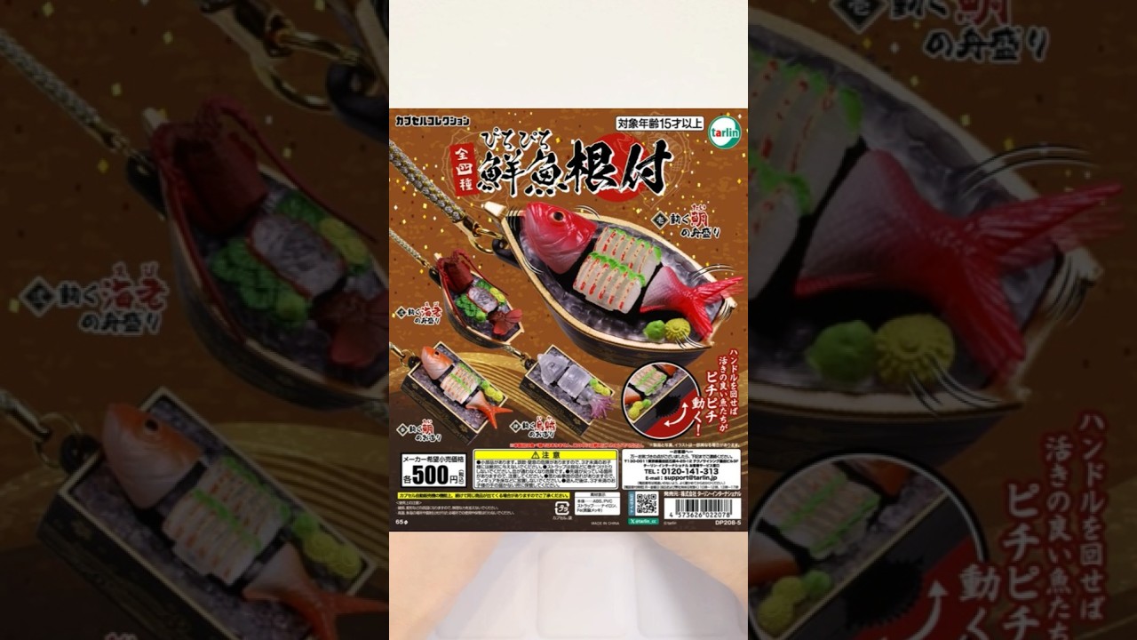 【おもしろガチャ】なんだコレ…！？シュールすぎるカプセルトイ！！『ぴちぴち鮮魚根付』#shorts #ガチャ #おもちゃ