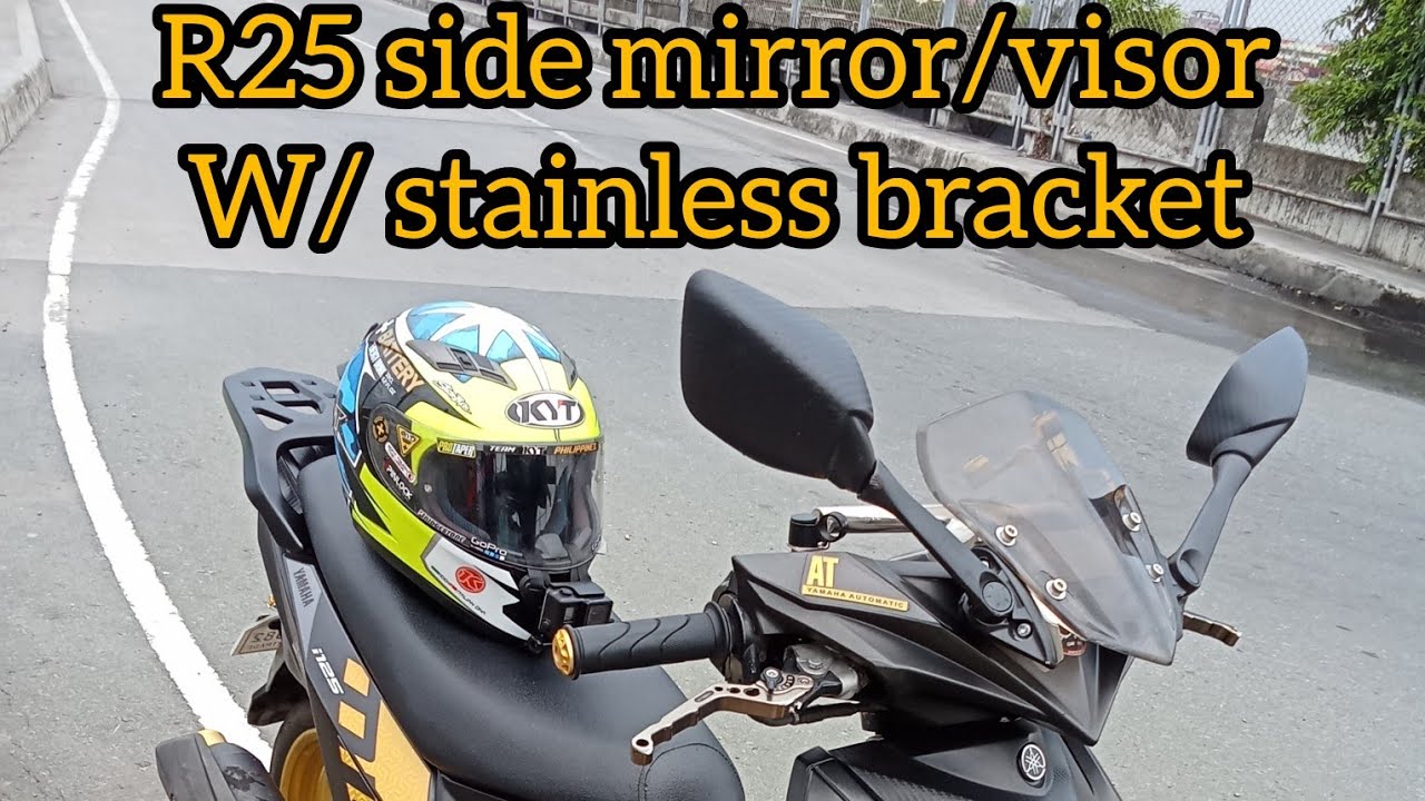 mio i 125" r25 side mirror with stainless bracket.